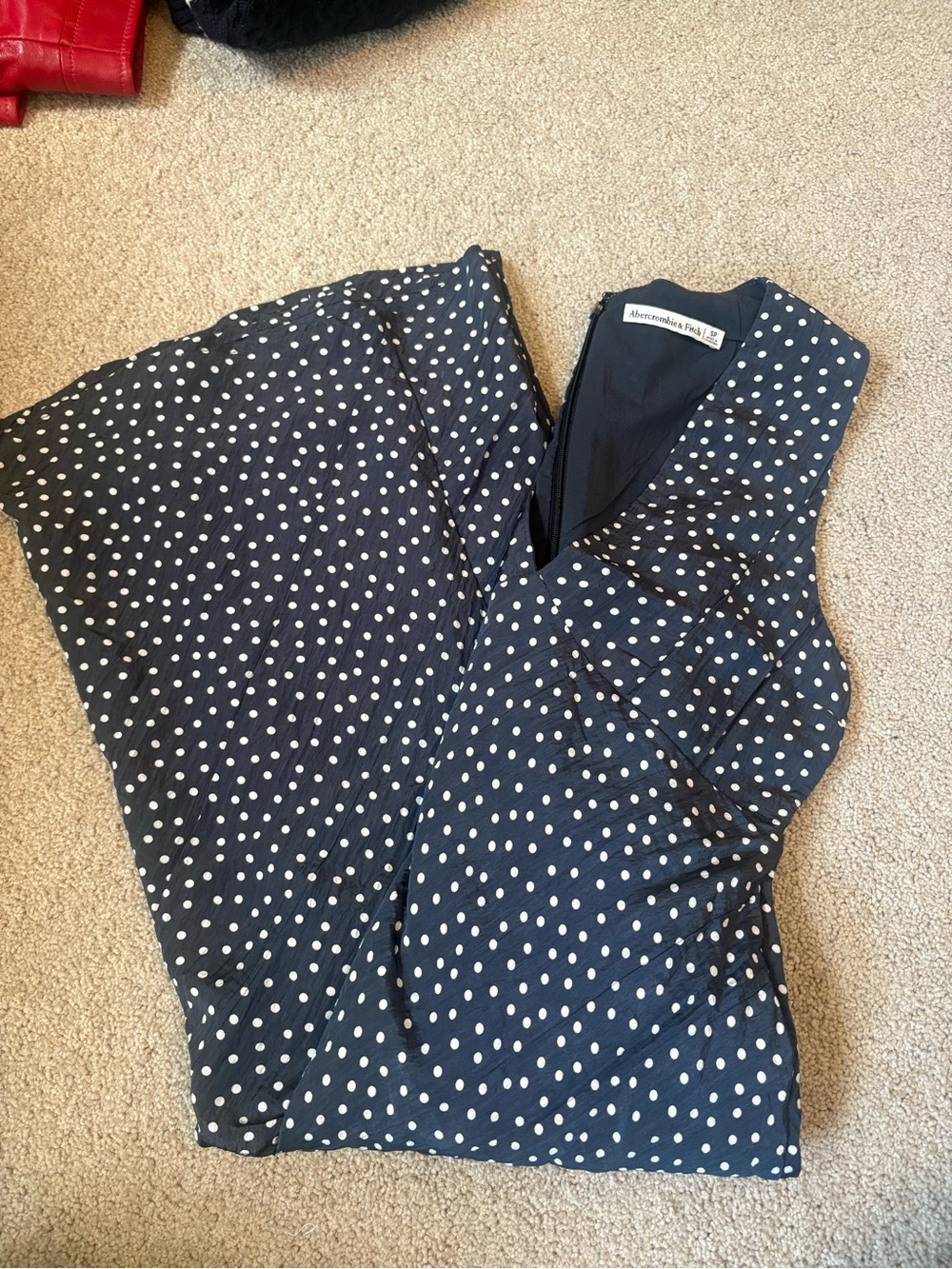 **SOLD** Abercrombie & Fitch Black Maxi Dress with White Polka Dots - Picture 2 of 4